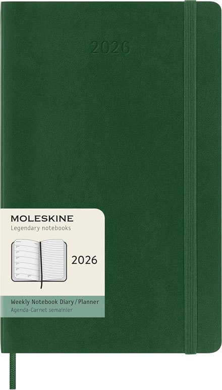 Moleskine Weekly Planner 2026 12 Months Weekly Planner Softcover Large Green