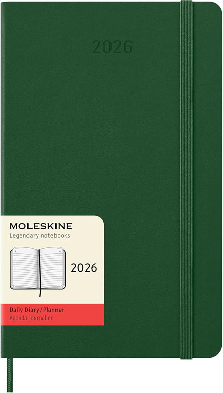 Moleskine Daily Planner 2026 12 Month Daily Diary Hardcover Large Green