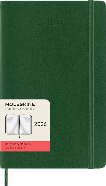 Moleskine Daily Planner 2026 12 Month Daily Planner Softcover Large Green