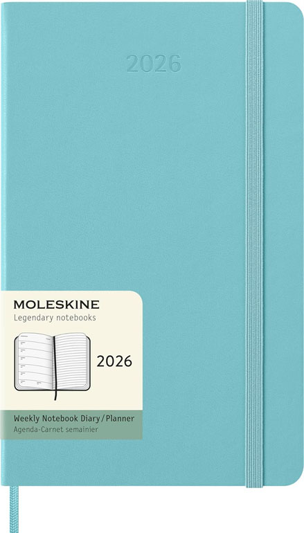 Moleskine Weekly Planner 2026 12 Months Weekly Planner Hardcover Large Aquamarine