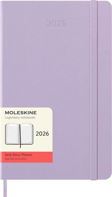 Moleskine Daily Planner 2026 12 Month Daily Diary Hardcover Large Lilac