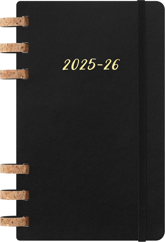 Moleskine Student Life Planner 2025-26, Spiral 12 Months Weekly and Monthly Planner Softcover Large Black