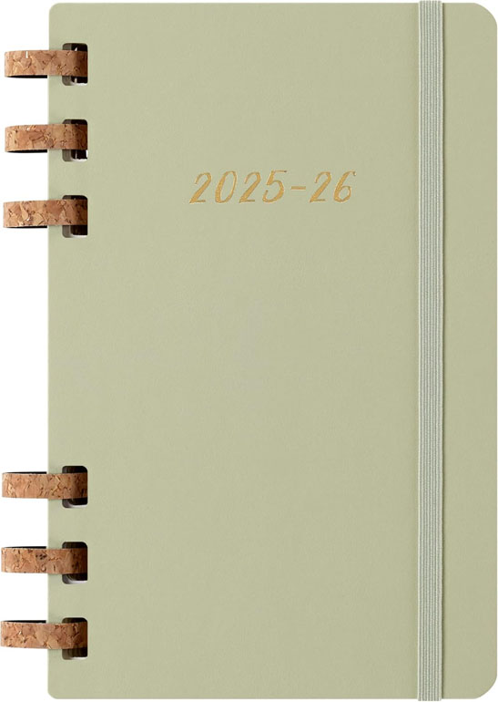 Moleskine Student Life Planner 2025-26, Weekly and Monthly Spiral 12 Months Diary Softcover Large Crush Kiwi