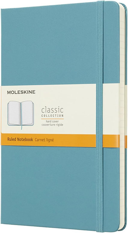 Cover: Moleskine Hardcover Ruled Large Notebook Reef Blue
