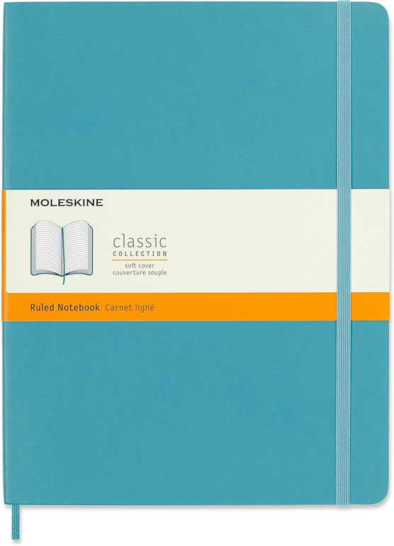 Moleskine Softcover Ruled XL Notebook Reef Blue