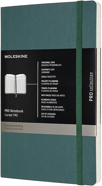 Cover: Moleskine Professional Notebook Large Softcover Forest Green