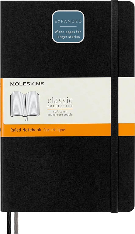 Cover: Moleskine Expanded Softcover Ruled Notebook Large Black