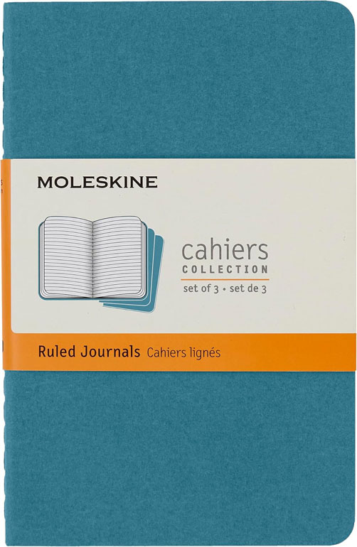 Moleskine Pocket Softcover Cahier Journal Ruled Brisk Blue
