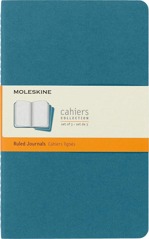 Cover: Moleskine Softcover Cahier Journal Ruled Brisk BLue