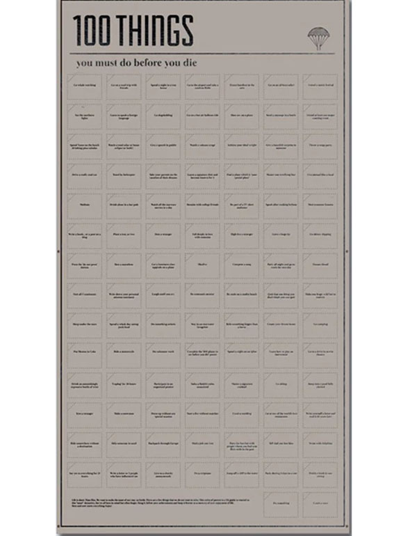 100 Things You Must Do Before You Die Poster
