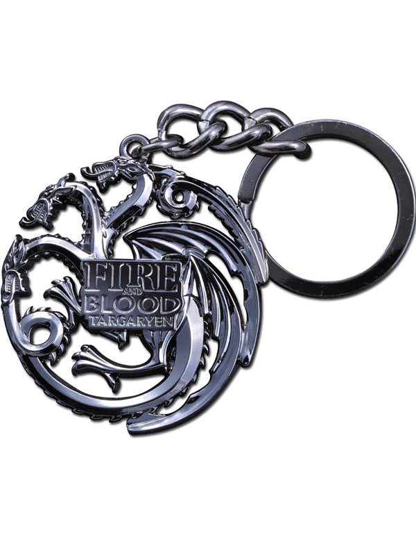 Targaryen Sigil Keychain Gun Metal