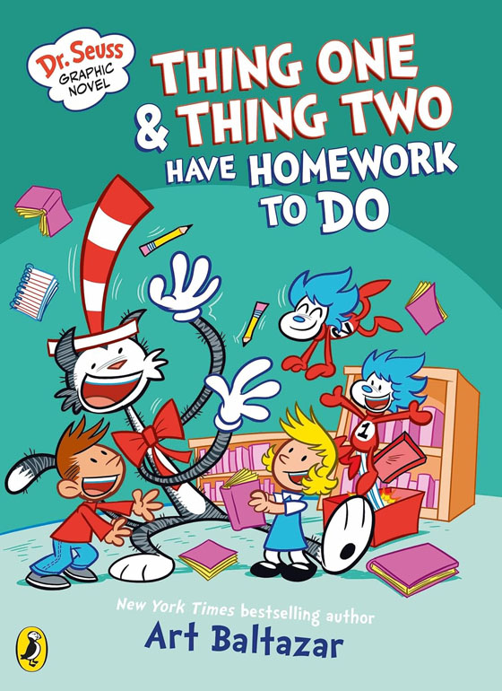 Cover: Dr Seuss Graphic Novel: Thing One and Thing Two Have Homework to Do