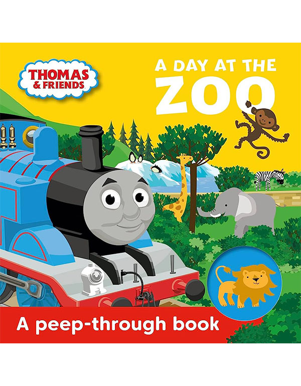 Cover: Thomas & Friends: A Day at the Zoo a peep-through book