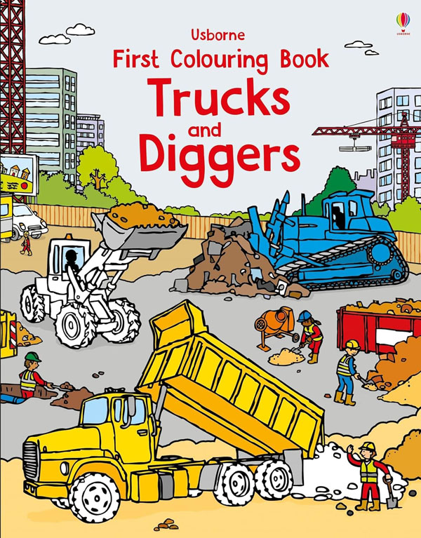 First Colouring Book Trucks And Diggers