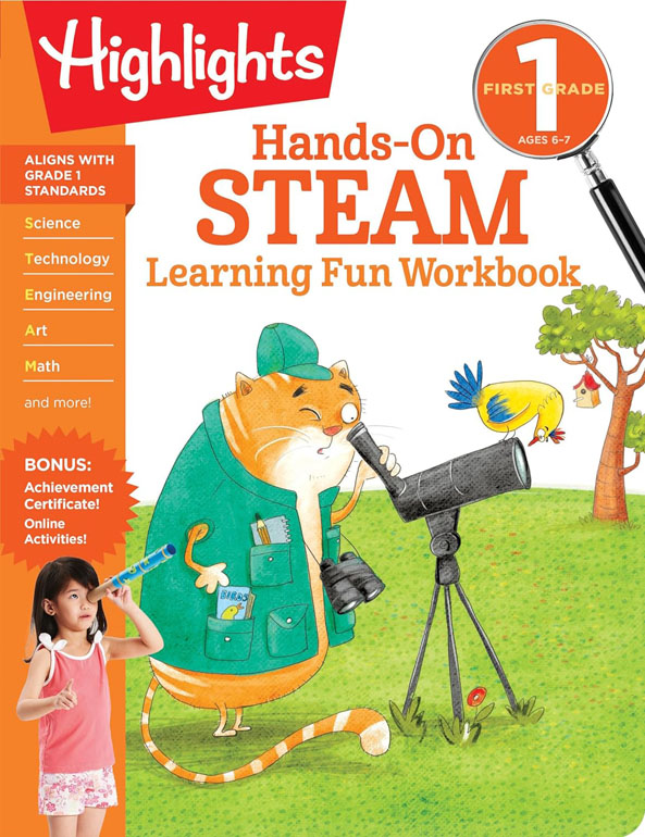 Cover: First Grade Hands-On Steam Learning Fun Workbook