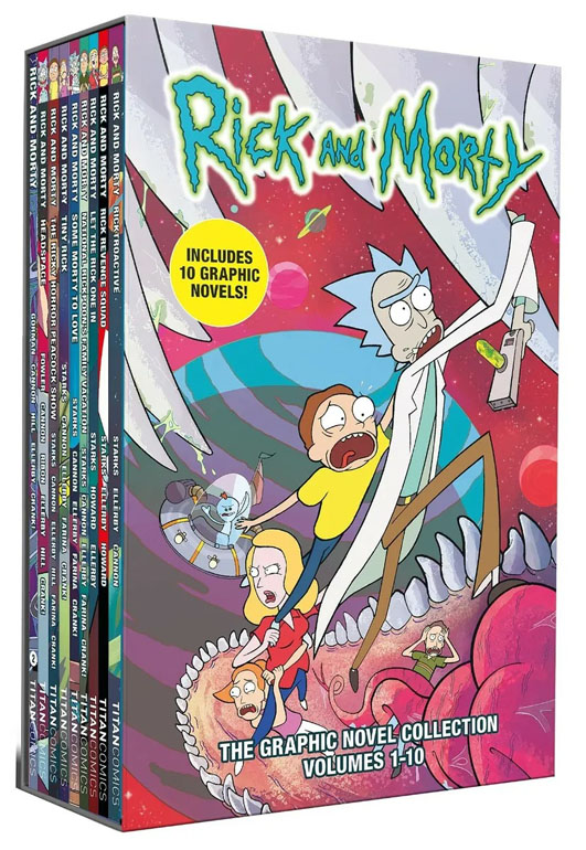 Cover: Rick And Morty Graphic Novel 10 Books Box - Ages 7-9
