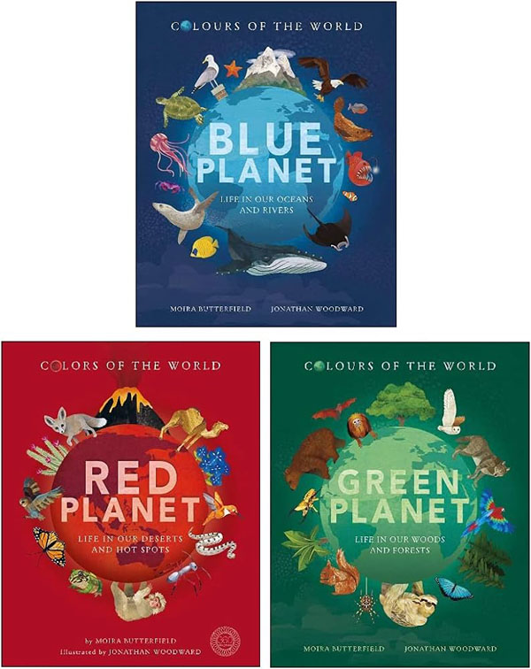 Colours Of The World 3 Books Set (Blue Planet, Red Planet And Green Planet) Ages 0-5 - Hardback