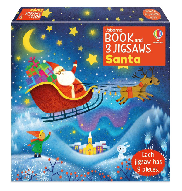 Cover: Usborne Book and 3 Jigsaws: Santa
