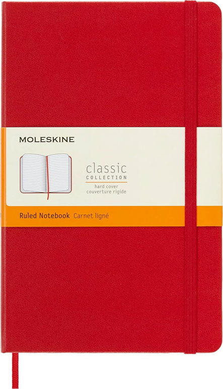 Cover: Moleskine Hardcover Ruled Large Notebook Red
