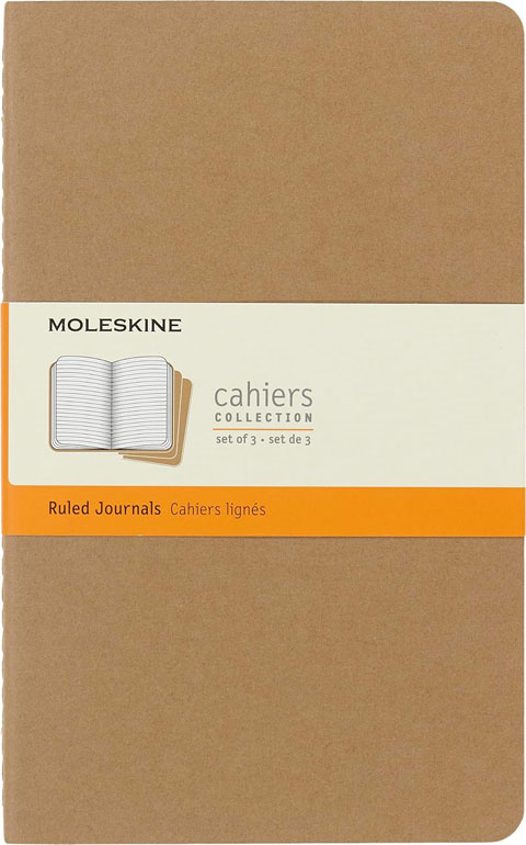 Moleskine Softcover Cahier Journal Ruled Large Kraft Borwn