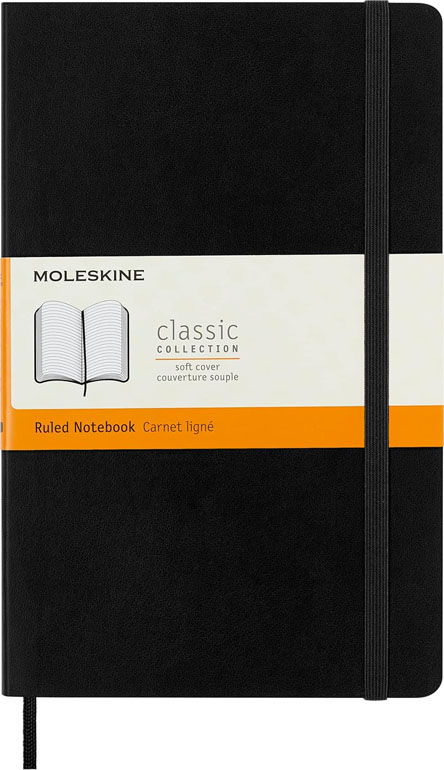 Cover: Moleskine Softcover Ruled Large Notebook Black