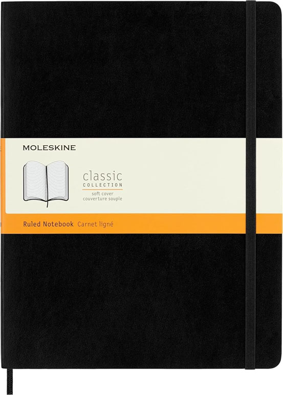 Moleskine Softcover Ruled XL Notebook Black