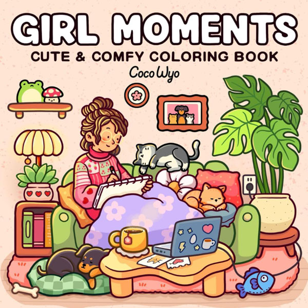 Girl Moments: Coloring Book for Adults and Teens